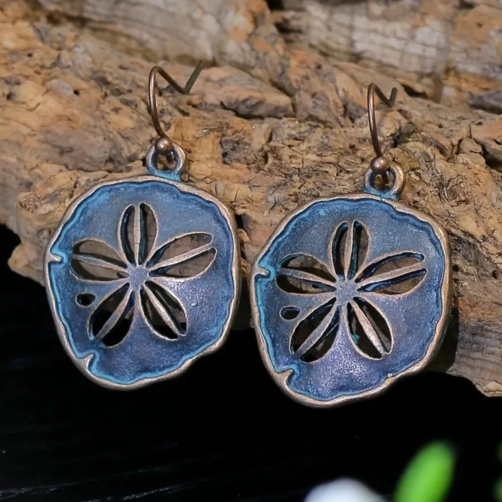 7 Pairs Turquoise Boho Rustic Geometric Earrings